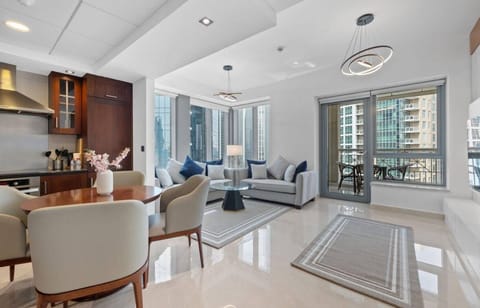 Luxury Apartment, 2 Bedrooms, City View | Living area | 43-inch Smart TV with digital channels, Netflix, streaming services
