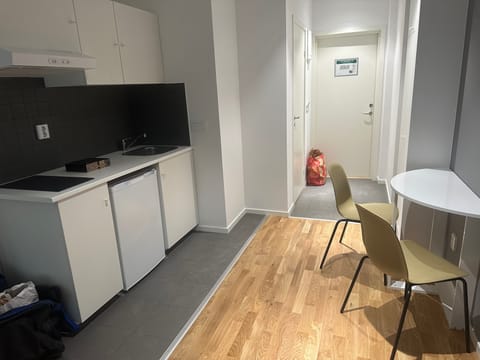 Fridge, stovetop, electric kettle