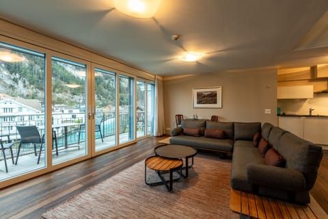 Bellevue Apartment | Living area | Flat-screen TV, heated floors