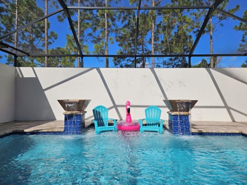 Pool inside enclosed lanai