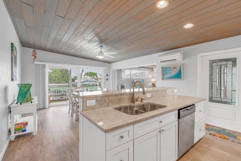 Kitchen island, sick and dishwasher