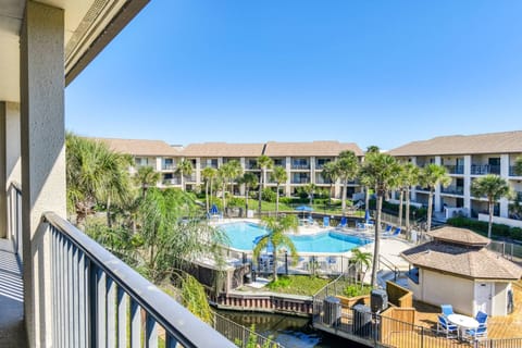 Enjoy this spectacular view of the pool from the comfort of your private balcony.