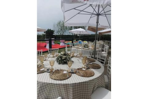 Outdoor banquet area