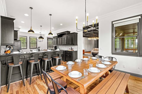 Dual dining areas for entertaining guests in style and comfort.
