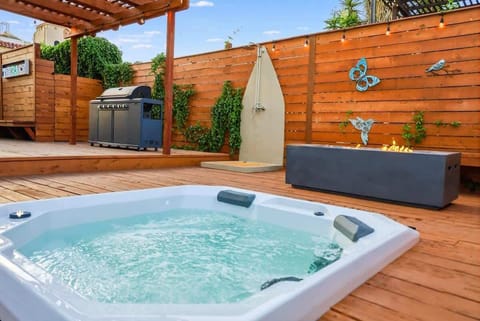 Soak in and relax! Enjoy our brand new set up hot tub  available all year round. Perfect for day in and out soaking and while enjoying some glass of champagne.