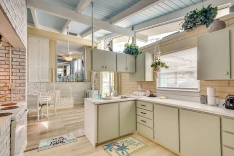 Complete with vintage touches everywhere, our kitchen still has all the modern amenities to make you smile. From a large fridge, to pots and pans galore, it's here to enjoy.