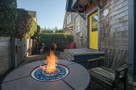 Propane fire table, BBQ, & outdoor seating. 