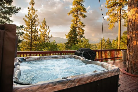 Gorgeous view from the luxurious hot tub.