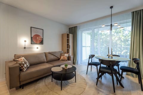 Living room with a comfortable sofa and TV. 