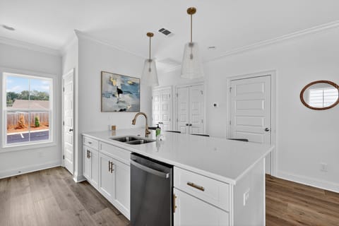 Indoors, Kitchen, Sink, Floor, Flooring