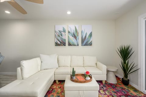 Large leather living room couch.