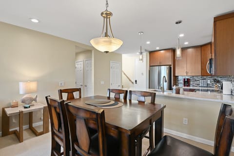 The unit features plenty of recessed lighting throughout