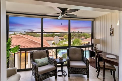 Enjoy the evening views from your private sunroom sitting area