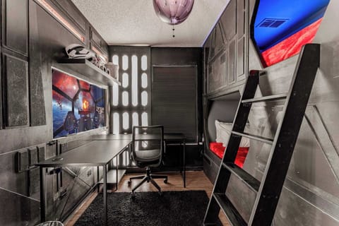 Bedroom 1: Star Wars themed with twin/twin bunk bed, and Smart TV