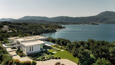 Iola rising in its beautiful setting above the sea.