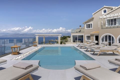 Calliope's gorgeous pool area with its views out to sea.
