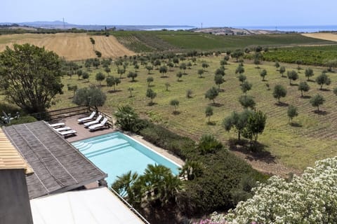 Views over the surrounding countryside and the sea from the first floor room.