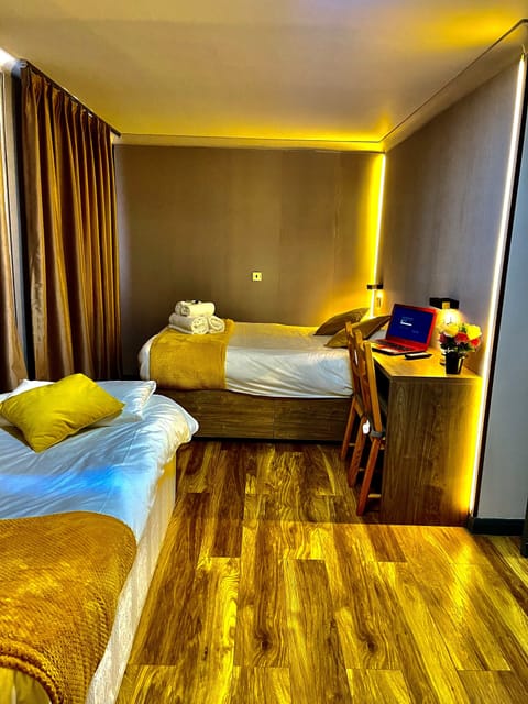 Two-Bedroom Apartment | Egyptian cotton sheets, premium bedding, desk, laptop workspace