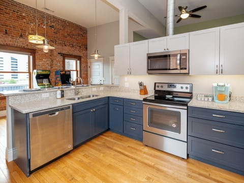 Our kitchen is fully equipped with everything you'll need for a home cooked meal