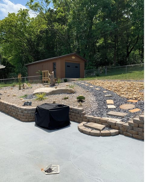 Back patio also has a firepit for a classic s'mores evening.