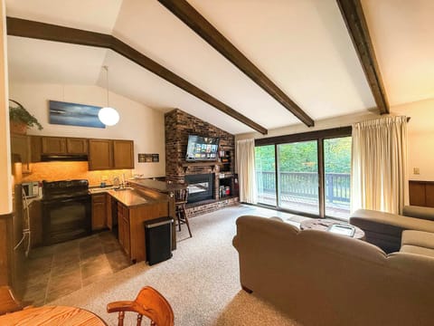 Kitchen and living room from the dining room.