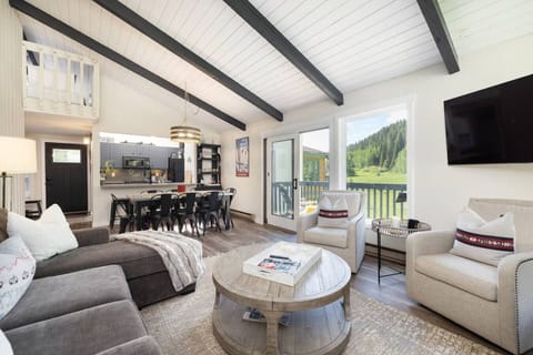 Cozy living room with stunning mountain views