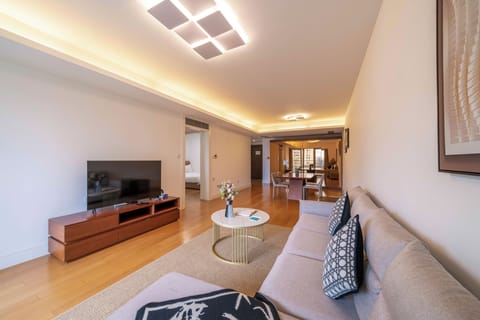 Superior Apartment, 2 Bedrooms, Kitchen, City View | Living room | Smart TV