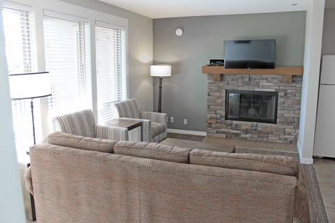 The Living area with access to the balcony