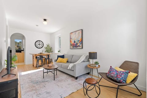 Bright and stylish family hangout space