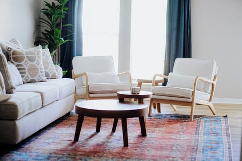 Bright, airy space with modern touches and clean lines.