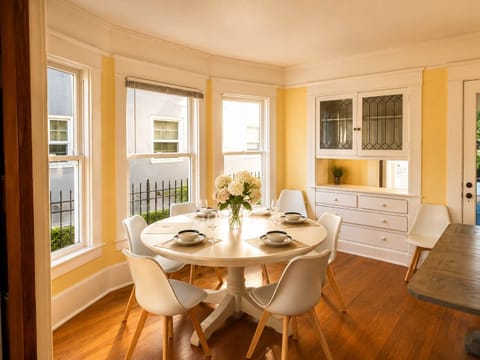 Stylish dining nook with seating for all guests