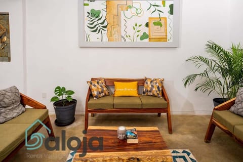 Sala ideal para una gran familia con decoración minimalista