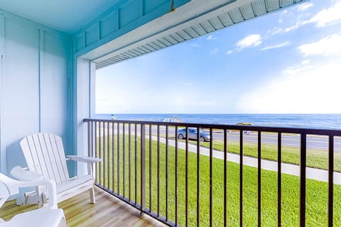 Second floor balcony view of the ocean  from the master bed.