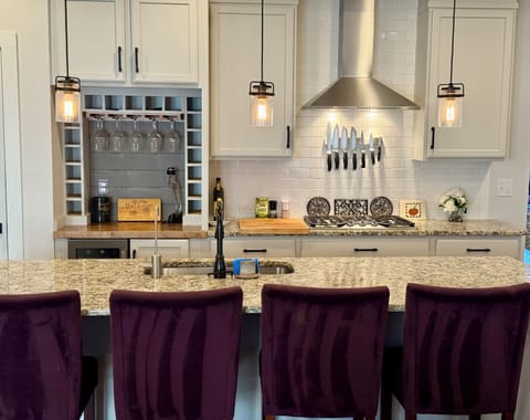 Fully stocked gourmet kitchen