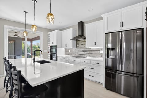 Indoors, Kitchen, Appliance, Refrigerator, Kitchen Island