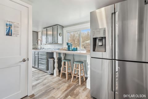 Kitchen includes all cookware - but great restaurants nearby. Keurig for coffee.