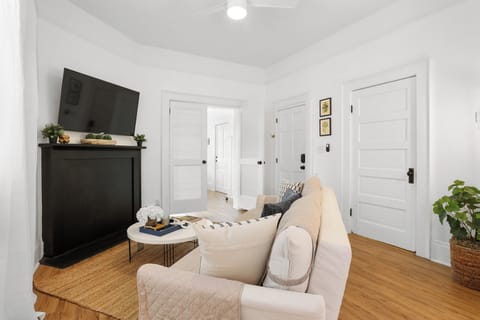 This modern-inspired apartment combines soft elegance with thoughtful design.