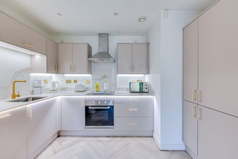 A fully equipped kitchen with everything you need to prepare a home cooked meal