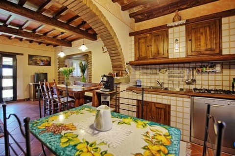 Panoramic House, 3 Bedrooms, Private Pool (Casa Margherita 1) | Private kitchen | Full-size fridge, microwave, oven, stovetop