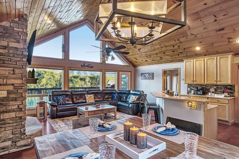 Open living & dining with panoramic Smoky Mountain views.