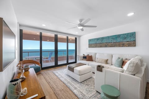 Livingroom with Comfy New Lovesac sofa & a gulf View