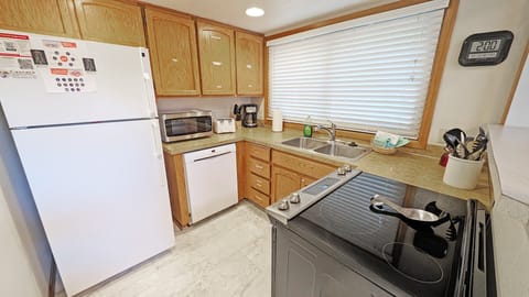 The kitchen with updated oven/stove