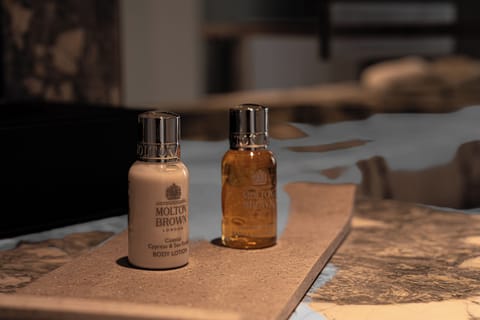 Rome Suite | Bathroom | Hair dryer, slippers, towels, soap