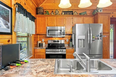 A spacious kitchen with modern appliances and plenty of counter space for meals and gatherings