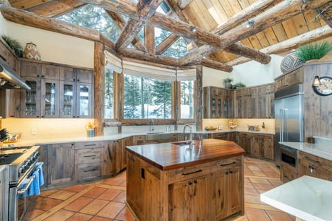 The remodeled kitchen allows for quick meals or chef prepared dinners