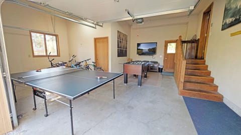 Games, Bikes, and TV in the garage