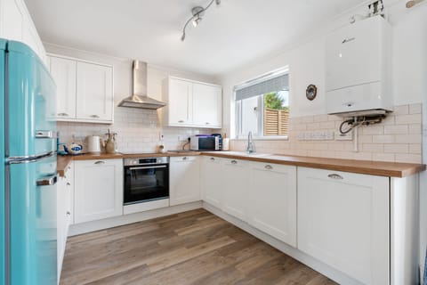 Kitchen at Macalby Cottage, Harlyn Bay,  Holiday Home