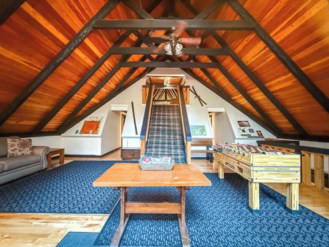 The first sight you'll receive when you enter is the large entryway with cathedral ceilings. 