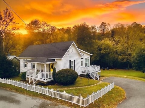 The Whimsical Wand home is so cute! A very big back yard for letting the kids play and your very own creek access right there. 