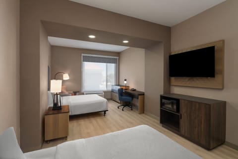 Hypo-allergenic bedding available, desk, laptop workspace